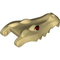 Animal Body Part, Alligator / Crocodile Head Upper Jaw in Tan with Red Eyes Print