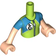 Minidoll Torso Girl Medium Azure/Lime Wet Suit, Zipper, Sea Horse Logo