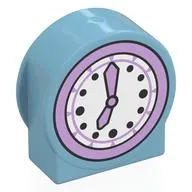 Duplo Brick 1 x 3 x 2 Round Top, Cut Away Sides with Clock Face Print