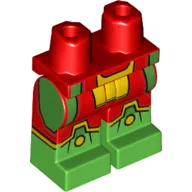 Hips with Red Legs and Bright Green Boots Pattern with Yellow and Green Panels Print