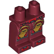 Hips and Dark Red Legs with Iron Man Red and Gold Panels and Knee Print