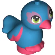 Animal, Bird, Feet Joined, Coral Beak, Green Eyes, Lavender Eye Shadow Print