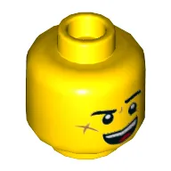 Minifig Head Jack Davids, Eyebrows, Scar on Cheek, Smile / Scared Print