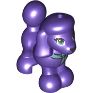 Animal, Dog, Poodle with Medium Blue Ribbon