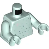 Torso Silver and Sand Blue Stars and Spots Print, Light Aqua Arms and Hands