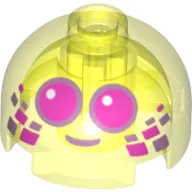 Brick Round 2 x 2 Dome Top, Hollow Stud with Large Purple Eyes and Squares Print