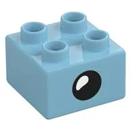 Duplo Brick 2 x 2 with Eye with White Teardrop Spot / Closed Eye Print