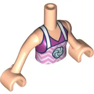 Minidoll Torso Girl, White/Lavender Apron, Magenta Top, Dark Blue Trim