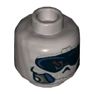 Minifig Head Task Master, Flat Silver Mask with Black Visor Print