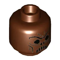 Minifig Head, Black Ghost Face Print