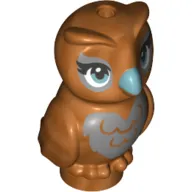 Animal, Bird, Owl Baby Dark Bluish Grey Chest, Medium Blue Eyes, Medium Blue Beak