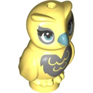 Animal, Bird, Owl Baby Dark Bluish Grey Chest, Medium Blue Eyes, Medium Blue Beak