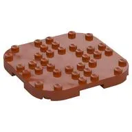 Plate Round Corners 8 x 8 x 2/3 Circle with Reduced Knobs
