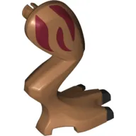 Animal Body Part, Dinosaur, Gallimimus Leg, Right, Dark Red Stripes Print