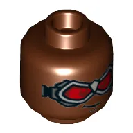 Minifig Head Falcon, Goggles with Red Lenses Print