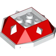 Wedge Sloped 4 x 4 with Diamond Spikes with White Underside Pattern