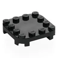 Plate Round Corners 4 x 4 x 2/3 Circle with Reduced Knobs