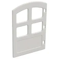 Duplo Door 1 x 4 x 4 with Four Panes, Same Size and Curved Top