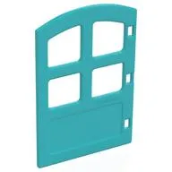 Duplo Door 1 x 4 x 4 with Four Panes, Same Size and Curved Top