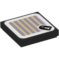 Tile 2 x 2 with Bullet Bill and Barcode Print (Sticker)
