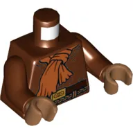 Torso Tunic with Dark Orange Scarf, Belt, and Rope Print (Momaw Nadon), Reddish Brown Arms, Medium Nougat Hands