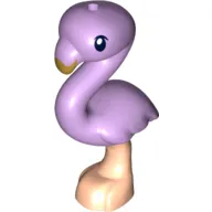 Animal, Bird, Flamingo with Light Nougat Leg, Black Eye and Olive Green Beak