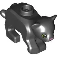 Animal, Big Cat Cub, with Lime Eyes and Dark Pink Nose Print