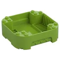 Pod, Square Rounded Corners, Back, 8 x 8 x 2, Corner Studs, and Recessed Slots