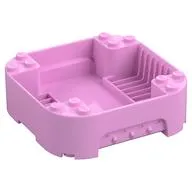 Pod, Square Rounded Corners, Back, 8 x 8 x 2, Corner Studs, and Recessed Slots