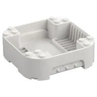 Pod, Square Rounded Corners, Back, 8 x 8 x 2, Corner Studs, and Recessed Slots