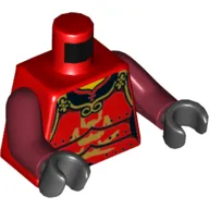 Torso Armour, Gold Trim, Black Undershirt Print, Dark Red Arms, Black Hands