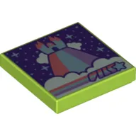 Tile 2 x 2 with Rainbow World Print