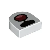 Tile 1 x 1 Half Circle with Black Snout, Open Mouth print