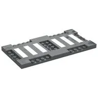Plate Special 8 x 16 with Six Recessed Edges with 1 x 4 Studs and Recessed Center with 2 x 4 Studs, Six White Stripes (Pedestrian Crossing) Print