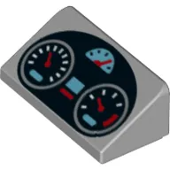 Slope 30° 1 x 2 x 2/3 with Dashboard, Speedometers Print