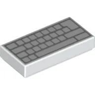 Tile 1 x 2 with Computer Keyboard with No Letters Print