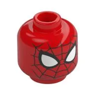 Minifig Head Spider-Man, Large White Eyes, Black Web Print