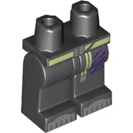 Hips and Black Legs with Dark Purple Lines on Left, Yellowish-Green Belt Print