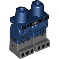 Hips with Dark Blue Legs and Dark Bluish Gray Boots Pattern with Holes and Tear and Black Belt and Claw Toes print