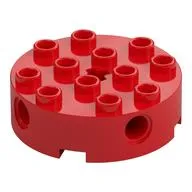 Brick Round 4 x 4 with 4 Side Pin Holes and Center Axle Hole