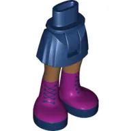 Minidoll Hips and Short Skirt with Medium Nougat Legs and Magenta Boots with Dark Blue Laces Print [Thick Hinge]