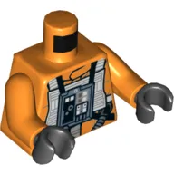 Torso Rebel Pilot with White Flight Suit Print, Orange Arms, Black Hands
