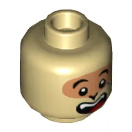 Minifig Head Brother Monkey, Nougat Around Eyes, Open Mouth Smile Print