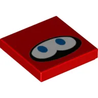 Tile 2 x 2 with Eyes in Black Oval Print (Huckit Crab Face)