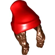 Hair and Hat, Two Braids and Beanie, Red Pattern