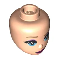 Minidoll Head Blue Eyes, Lavender Eye Shadow, Dark Purple Lips print