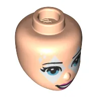 Minidoll Head Blue Eyes, Light Aqua Diamonds print