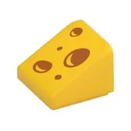 Slope 30° 1 x 1 x 2/3 (Cheese Slope) with Cheese Holes print
