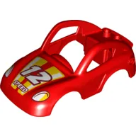 Duplo Car Body 6 x 10 x 3 with Two Studs at Back, '12 SPEED' Print