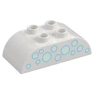 Duplo Brick 2 x 4 Curved Top and Bubbles Print